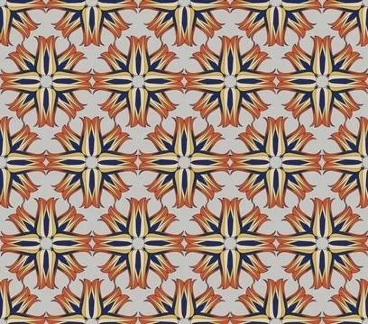 Seamless pattern with flourish ornament in 1920s graphic design style. イラスト素材