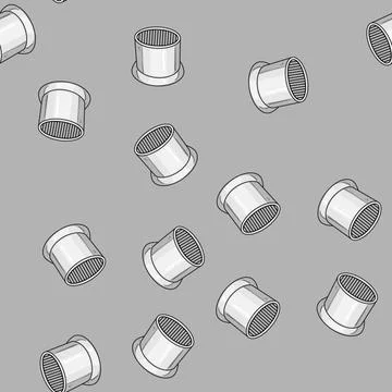 Seamless pattern flow faucet aerator cartoon vector Stock Illustration