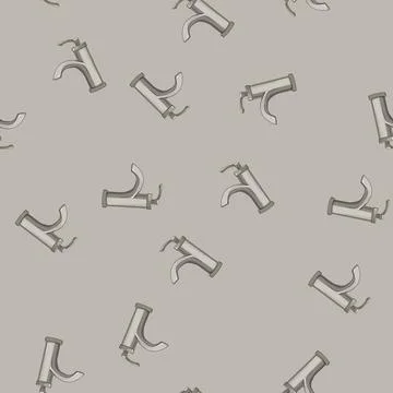 Seamless pattern flow kitchen faucet cartoon vector Stock Illustration
