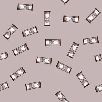 Seamless pattern flow sandglass hourglass cartoon vector Illustrazione stock