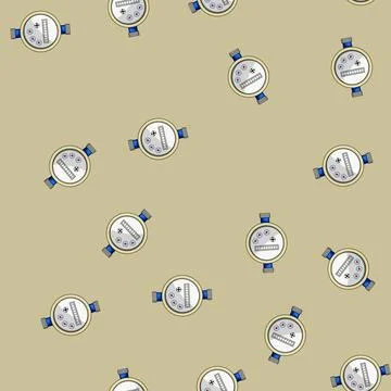 Seamless pattern flow water meter cartoon vector Stock Illustration