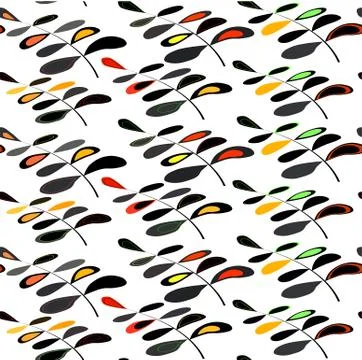 Seamless pattern with flower and leaf on a white background Stock Illustration