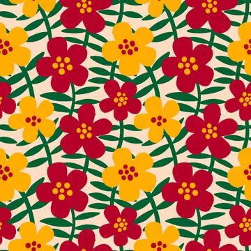 Seamless pattern flower bud.Background floral beauty elegant.Design print Stock Illustration