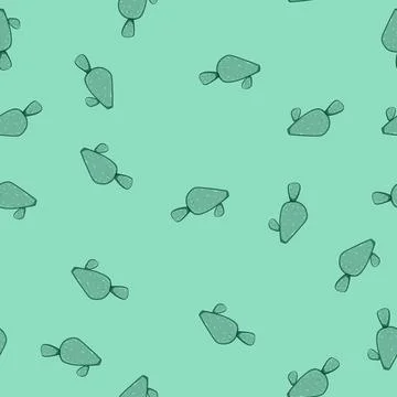 Seamless pattern flower cactus cartoon vector Stock Illustration