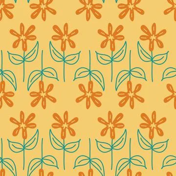 Seamless pattern flower chamomile daisy, vector illustration for design 스톡 일러스트