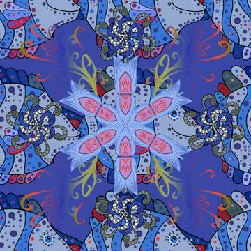 Seamless pattern with flower. Colour Spring Theme seamless pattern Background. F 스톡 일러스트