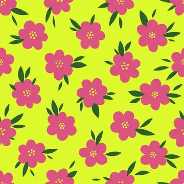 Seamless pattern flower design.Print botanical textile fabric fashion.Modern Stock Illustration