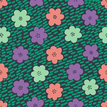 Seamless pattern flower design.Print botanical textile fabric fashion.Modern Stock Illustration