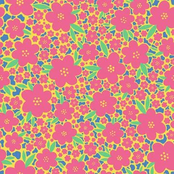 Seamless pattern flower design.Print botanical textile fabric fashion.Modern Stock Illustration