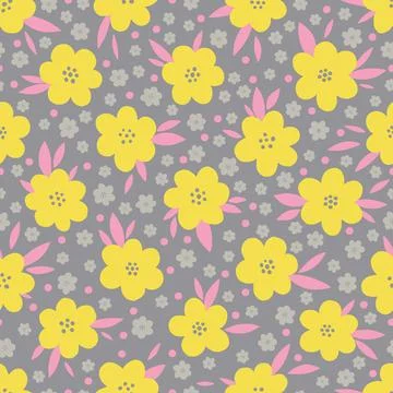 Seamless pattern flower design.Print botanical textile fabric fashion.Modern Stock Illustration