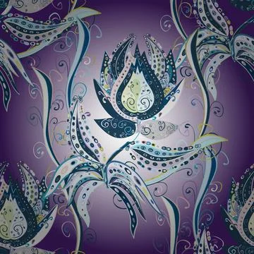 Seamless pattern with flower. Flat Flower Elements Design. Colour Spring Theme s 스톡 일러스트