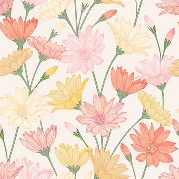 Seamless pattern with flower. Illustrazione stock