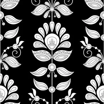 Seamless Pattern with Flower Inspired by Ukrainian Traditional Embroidery Stock Illustration