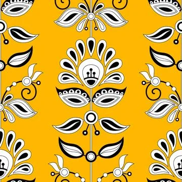 Seamless Pattern with Flower Inspired by Ukrainian Traditional Embroidery Illustrazione stock