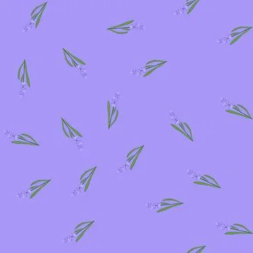 Seamless pattern flower lavender cartoon vector Stock Illustration