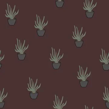 A seamless pattern flower in a pot Stock Illustration