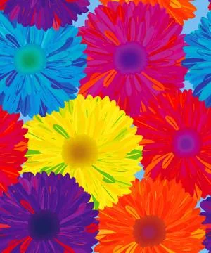 Seamless pattern flower, raster illustration. Stock Illustration