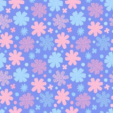 Seamless pattern flower retro 70-s. Vintage textile design fashion. Repeat Stock Illustration