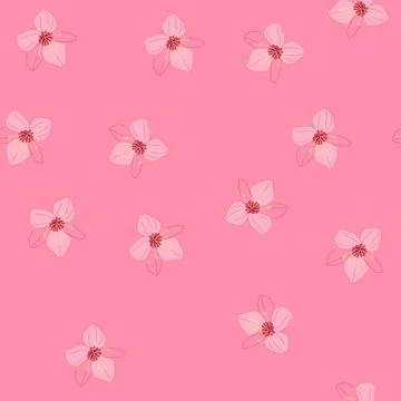 Seamless pattern flower sakura cherry blossom cartoon vector Stockillustratie