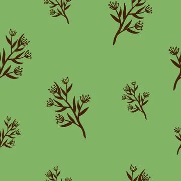 Seamless pattern with Flower Silhouette.Vector illustration. Stock Illustration