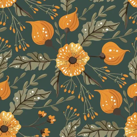 Seamless pattern with flower. Vector . Stock Illustration