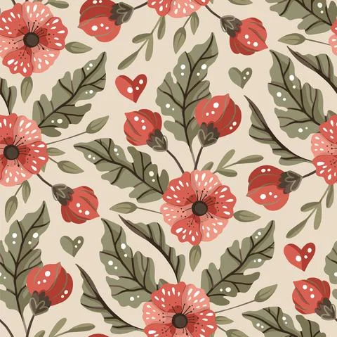 Seamless pattern with flower. Vector . Stock Illustration