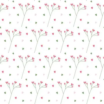 Seamless pattern of flowering twigs with colorful decorative elements in the Illustrazione stock