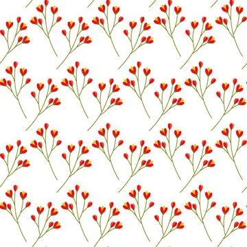 Seamless pattern of flowering twigs. Springtime abstract background texture Stock Illustration