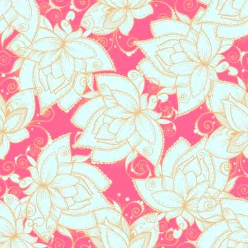 Seamless pattern with flowers and bright colors Stock Illustration