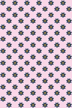 Seamless pattern with flowers and hearts in romantic vintage style. Stock Illustration