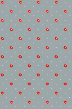 Seamless pattern with flowers and hearts in romantic vintage style. Stock Illustration