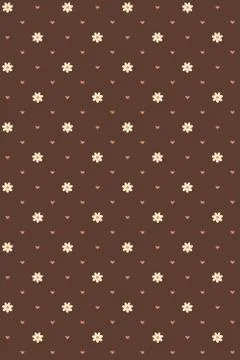 Seamless pattern with flowers and hearts in romantic vintage style. Stock Illustration
