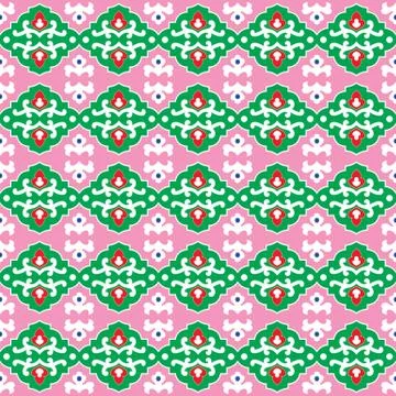 Seamless pattern with flowers and hearts Stock Illustration