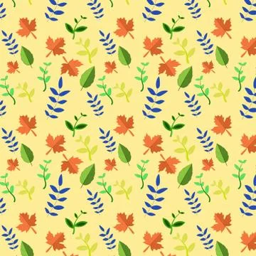 Seamless pattern of flowers and leaves design of vector illustration Stock Illustration