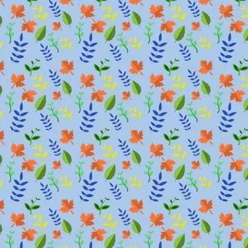 Seamless pattern of flowers and leaves design of vector illustration 스톡 일러스트