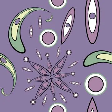 Seamless pattern with flowers and leaves paisley style Stock Illustration