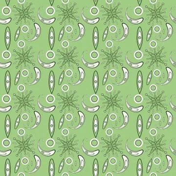 Seamless pattern with flowers and leaves paisley style Stock Illustration