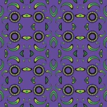 Seamless pattern with flowers and leaves paisley style Stock Illustration