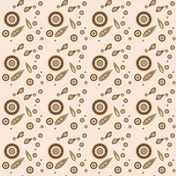 Seamless pattern with flowers and leaves paisley style Stock Illustration