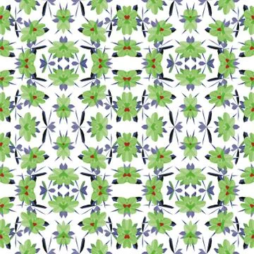Seamless pattern with flowers and leaves vector Stock Illustration