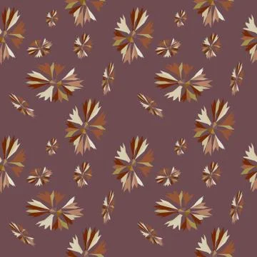Seamless pattern with flowers and leaves vector Stock Illustration