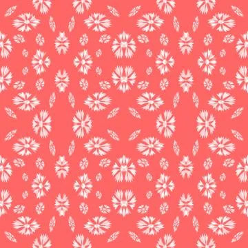 Seamless pattern with flowers and leaves vector Stock Illustration