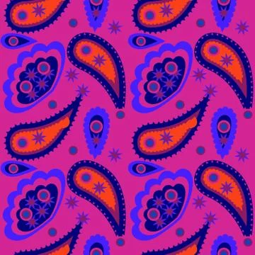 Seamless pattern with flowers and leaves hohloma style Stock Illustration