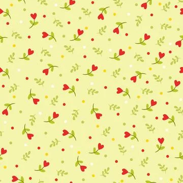 Seamless pattern with flowers and leaves. Illustrazione stock