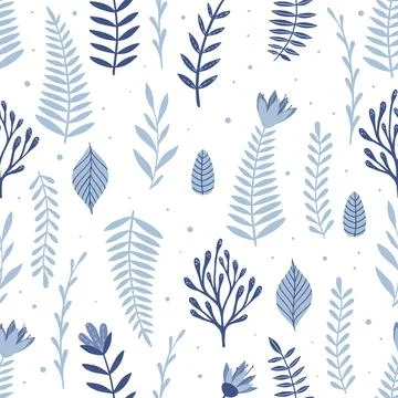Seamless pattern with flowers and leaves. Creative floral texture. Great for 스톡 일러스트