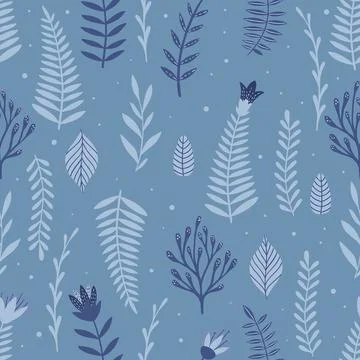 Seamless pattern with flowers and leaves. Creative floral texture. Great for Illustrazione stock