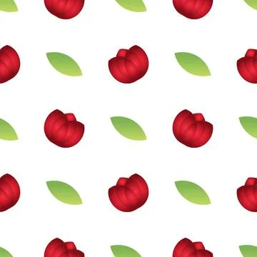 Seamless pattern of flowers and leaves in gradient colors Stock Illustration