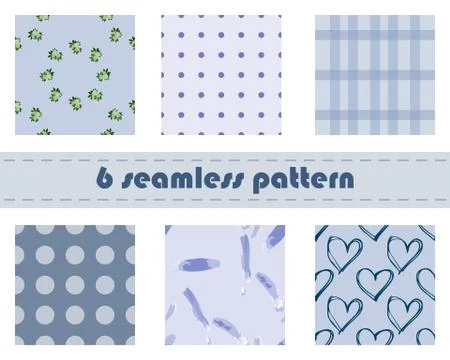 Seamless pattern flowers background. Texture with blue circles. Wallpaper lin イラスト素材