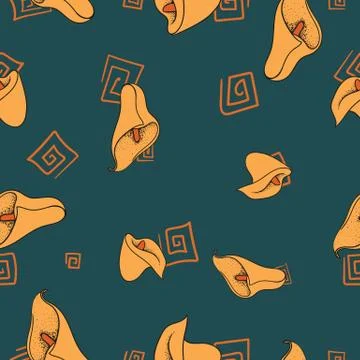 Seamless pattern with flowers callas Иллюстрация