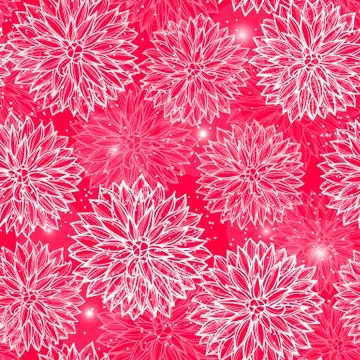 Seamless pattern with flowers Dahlia Illustrazione stock